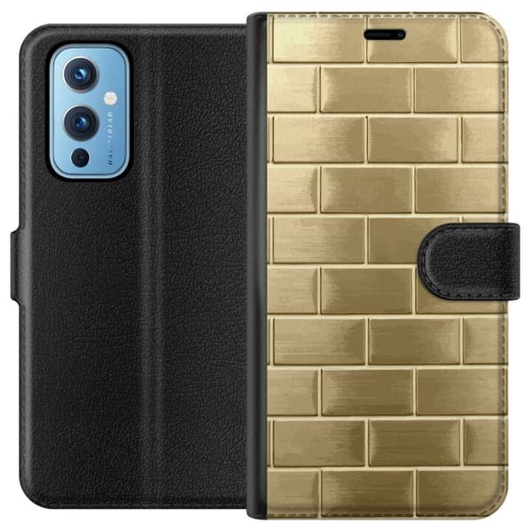 Plånboksfodral till OnePlus 9 med Gyllene Murstenar