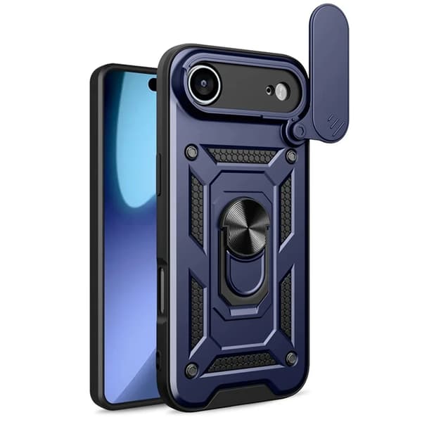 Mobilskal till iPhone Air Slide Kameralock PC + TPU - Blå Blå