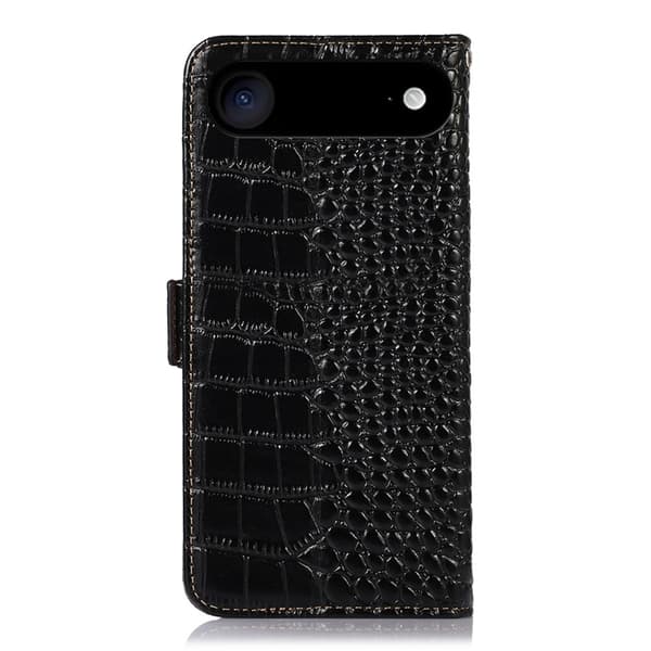 iPhone Air Plånboksfodral Äkta Läder Crocodile - Svart Svart