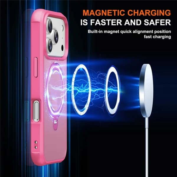 Mobilskal till iPhone 17 Pro Max MagSafe Kickstand TPU + PC - Rosa Rosa