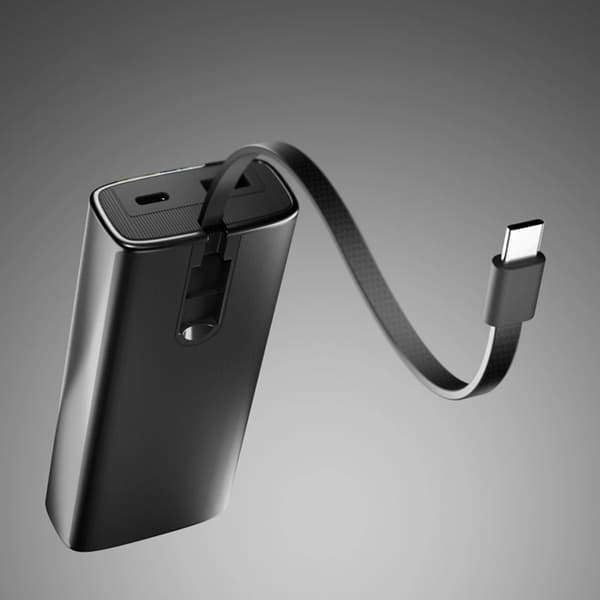 SBS Powerbank 10000mAh 20W PD Och USB-C Kabel med LCD - Grå Grå