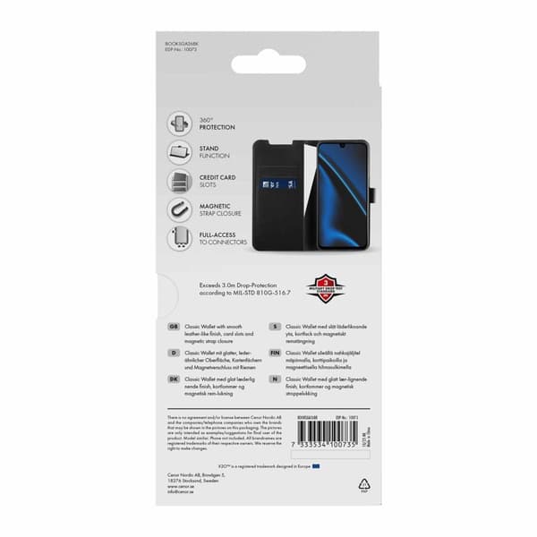 X2O Classic Wallet Plånboksfodral Samsung Galaxy A26 5G Svart