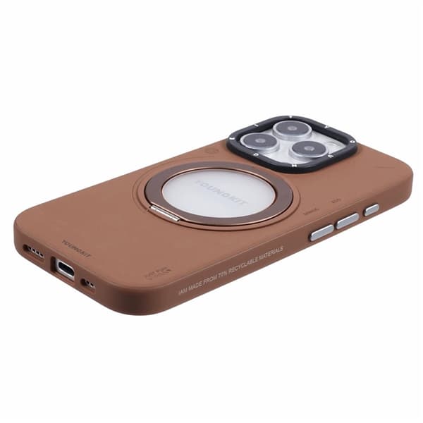 Youngkit Mobilskal till iPhone 16 Pro Max Magafe Rotating Kickstand - Brun Brun