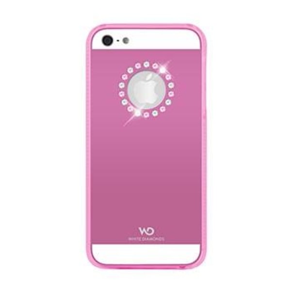 White Diamonds Metal Flower till Apple iPhone 5/5S/SE- Rosa Pink