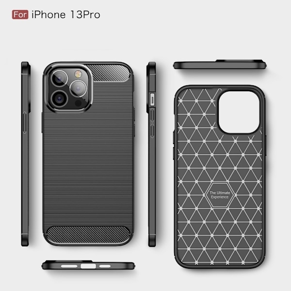 Kulfibertekstur Cover iPhone 13 Pro - Sort Black