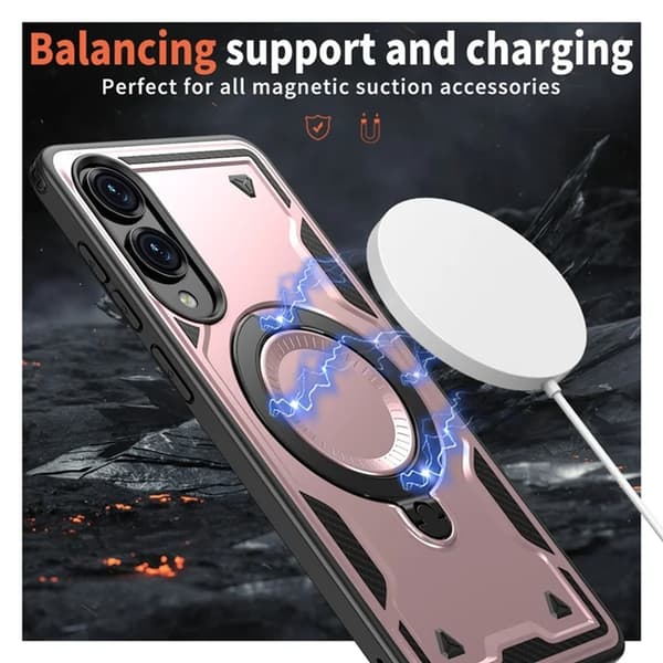 Mobilskal till Galaxy S25 Edge Magsafe Kickstand Roséguld