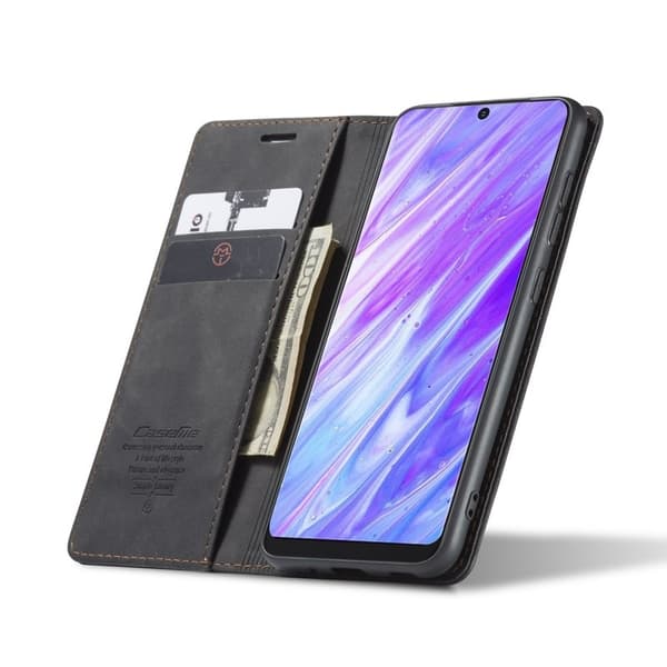 CASEME Series Plånboksfodral Konstläder Ställ Samsung Galaxy S20 Plus - Svart