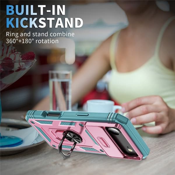 Mobilskal till iPhone Air Slide Camshield Kickstand - Rosa/Grön Rosa