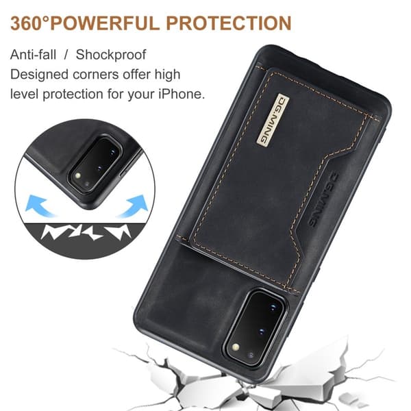 DG.MING 2-in-1 Plånboksfodral för Samsung Galaxy S20 - Svart