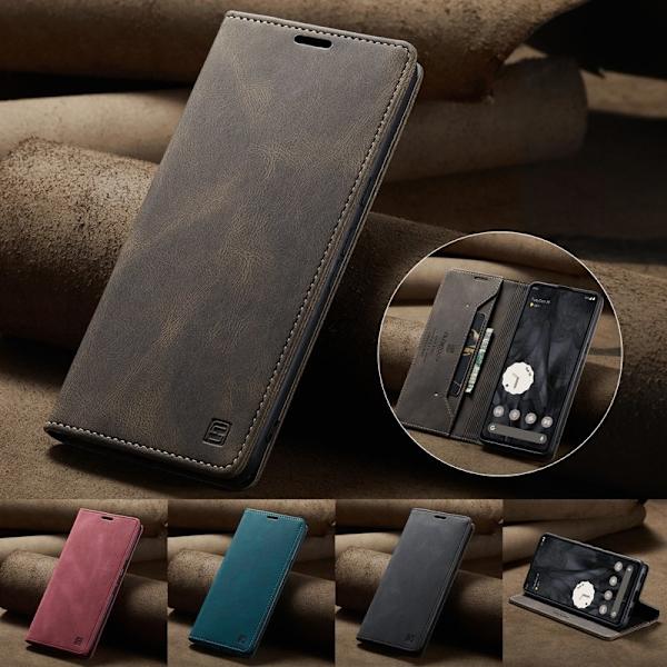 AUTSPACE Google Pixel 8 Pro Wallet Fodral KonstLäder - Kaffe