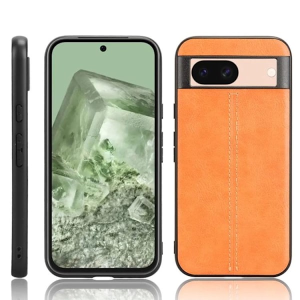 Google Pixel 8A Mobilskal Läderimitation - Orange