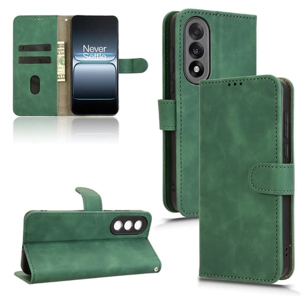 OnePlus Nord 5 Plånboksfodral Skin Feel Konstläder - Grön Grön