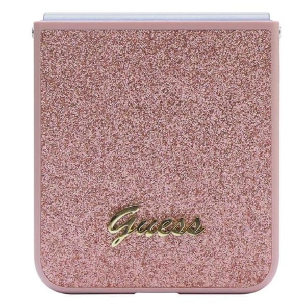 Guess Galaxy Z Flip 5 Mobilskal Glitter Script - Rosa