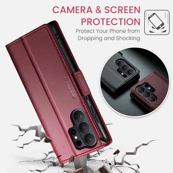CASEME Galaxy S26 Ultra Plånboksfodral RFID Blocking Röd