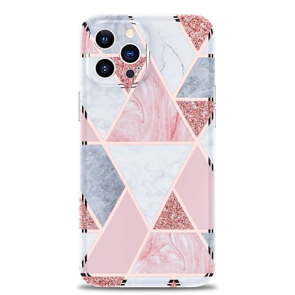 BOOM - Grid iPhone 12 Pro Max Skal - Rosa Marmor Rosa