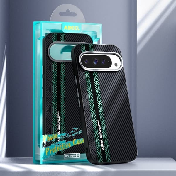 ABEEL Mobilskal till Google Pixel 10 Pro PC TPU Aluminium PU Läder - Textur 2
