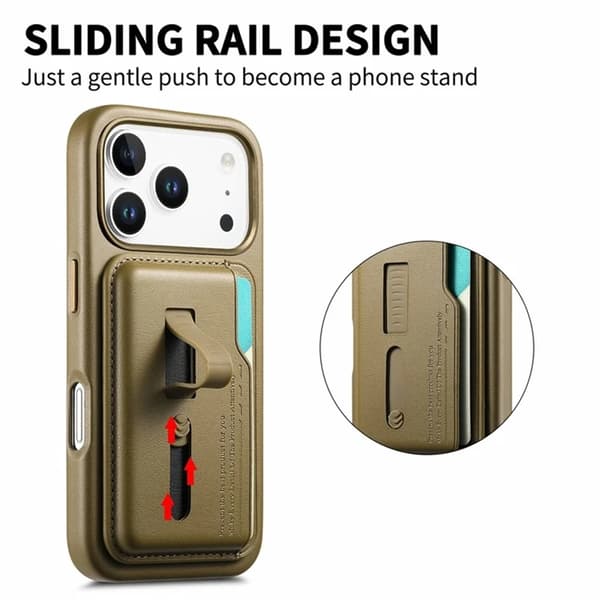 Mobilskal till iPhone 17 Pro Max Magsafe Detachable korthållare - Khaki Beige