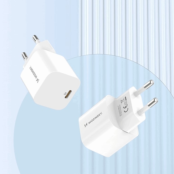 Wozinsky Väggladdare USB-C PD 20W - Vit Vit