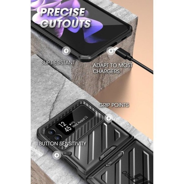 SupCase Galaxy Z Flip 4 -kotelo Unicorn Beetle Pro - musta