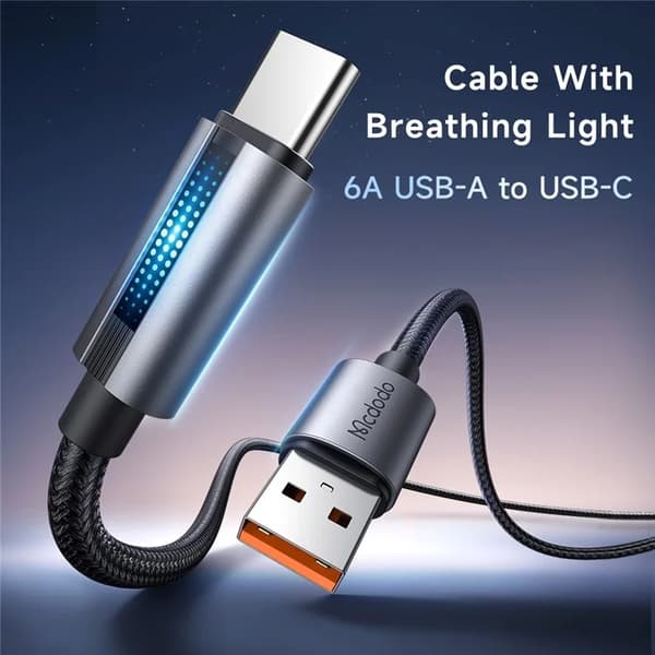 MCDODO USB-A - USB-C 100W Kabel 1.2m 6A CA-5180 - Svart Svart