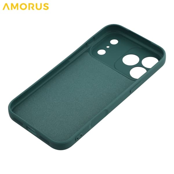 AMORUS Mobilskal till iPhone 17 Pro Precise Cutouts TPU Fiber - Armégrön Grön