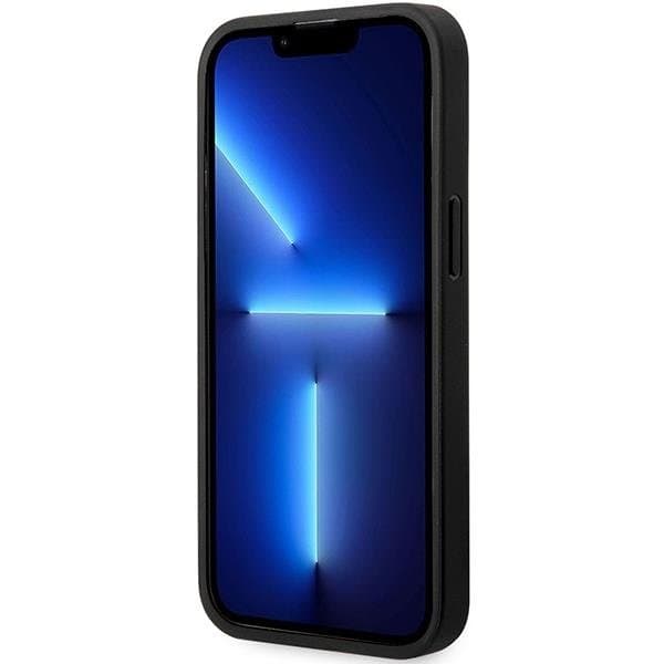 BMW iPhone 14 Pro Mobilskal Läder Blue Dots - Musta Black