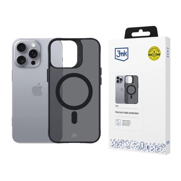 3MK Mobilskal till iPhone 16 Pro Max Magsafe Smoke - Svart Svart