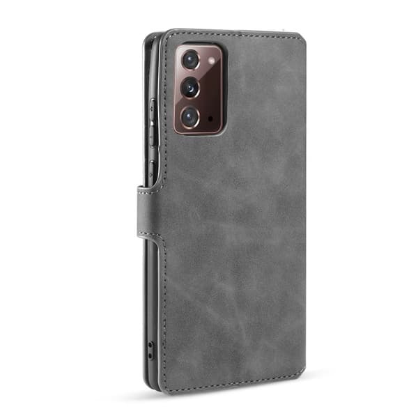 DG.MING Vintage Plånboksfodral Konstläder Samsung Galaxy Note20 Grå