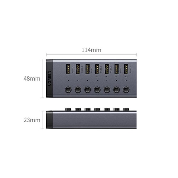 Ugreen Multifunktionel HUB 7in1 USB Type-C PD DC 12V - Grå