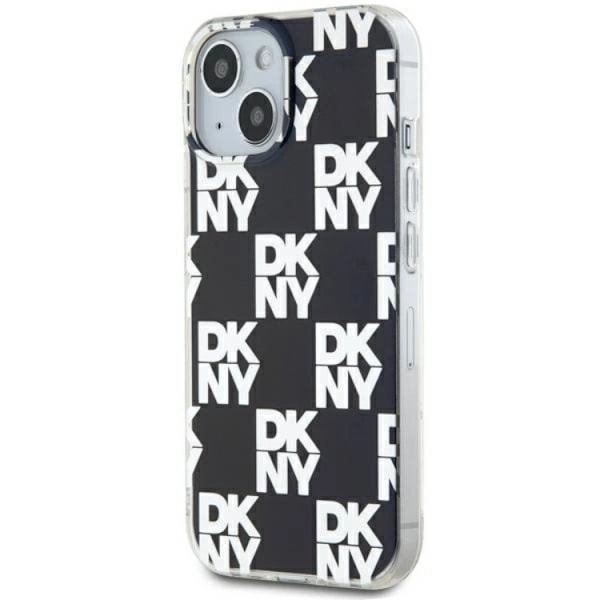 DKNY iPhone 15/14 Plus Mobilskal IML Checkered Mono Pattern Svart