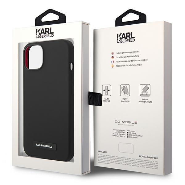 Karl Lagerfeld iPhone 14 Magsafe Skal Silicone Plaque - Svart