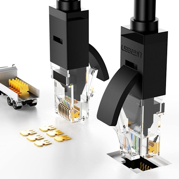 Ugreen Flat LAN Ethernet Cat 6 10m - Svart
