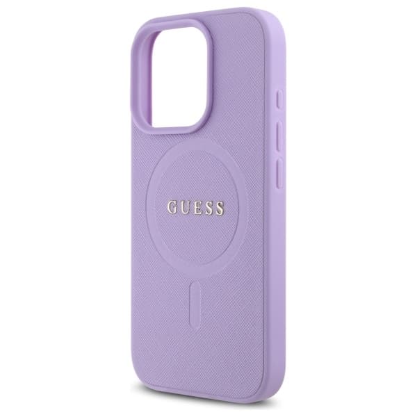 Guess telefontaske til iPhone 16 Pro 6.3 MagSafe MagSafe Saffiano - Lilla