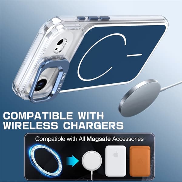 Mobilskal till iPhone Air MagSafe Lens Kickstand TPU + PC - Blå Blå
