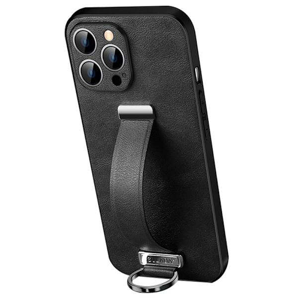 SULADA Mobilskal till iPhone 16 Pro Max Läder med Handledsrem Svart