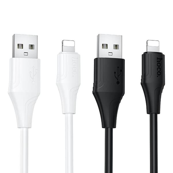 HOCO USB-A till Lightning Kabel 2.4A 1m Silikon X124 - Svart Svart