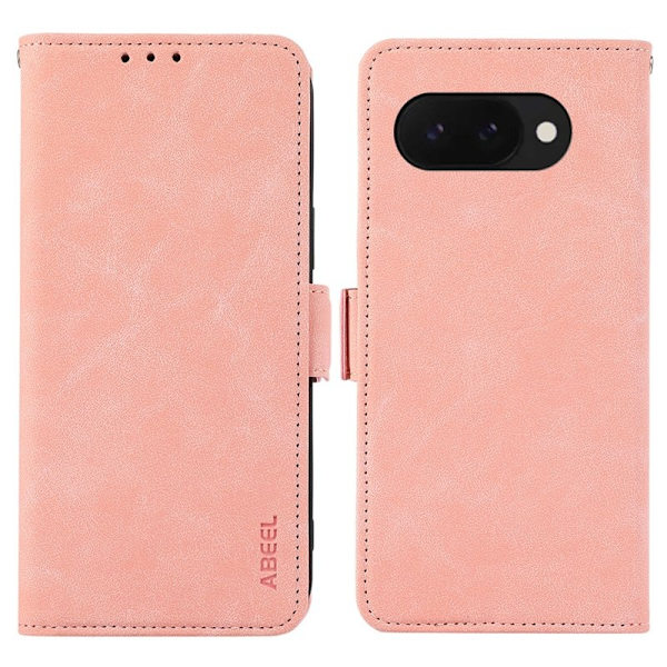 ABEEL Google Pixel 9a Plånboksfodral Konstläder Folio Ställ Rosa