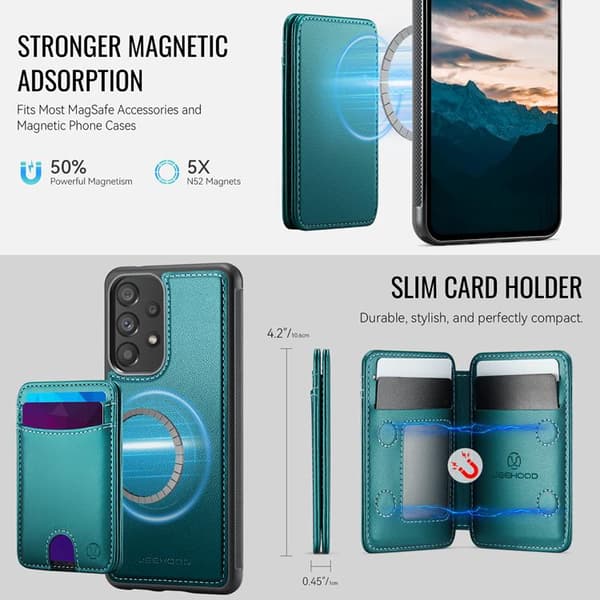 JEEHOOD Samsung Galaxy A33 5G Mobilskal KonstLäder - Blå Blå