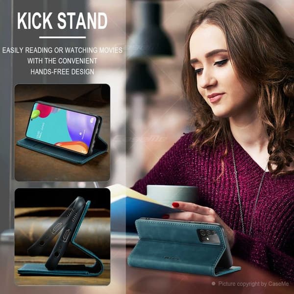 CASEME Plånboksfodral Konstläder för Samsung Galaxy A52 5G - Blå