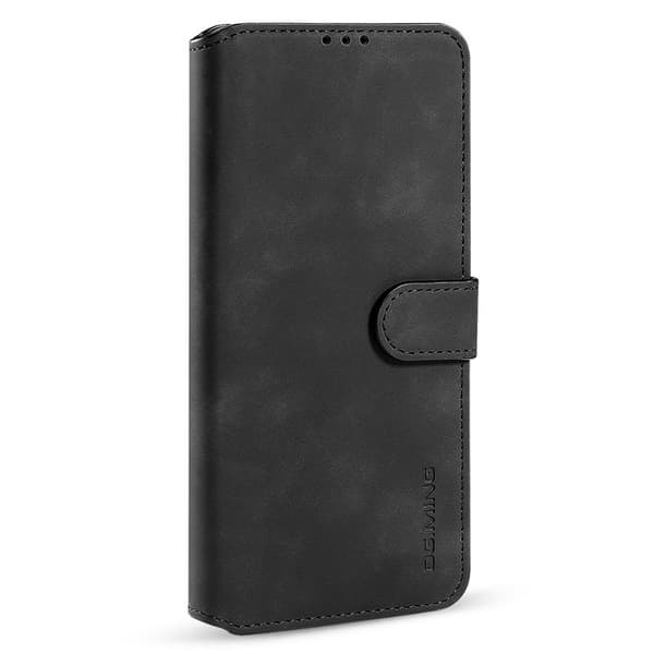 DG.MING iPhone 14 Pro Max Konstläder Plånboksfodral Retro Stil Magnetisk Svart
