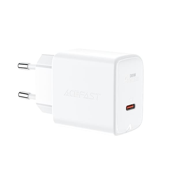 Acefast GaN Väggladdare USB-C 30W - Vit Vit