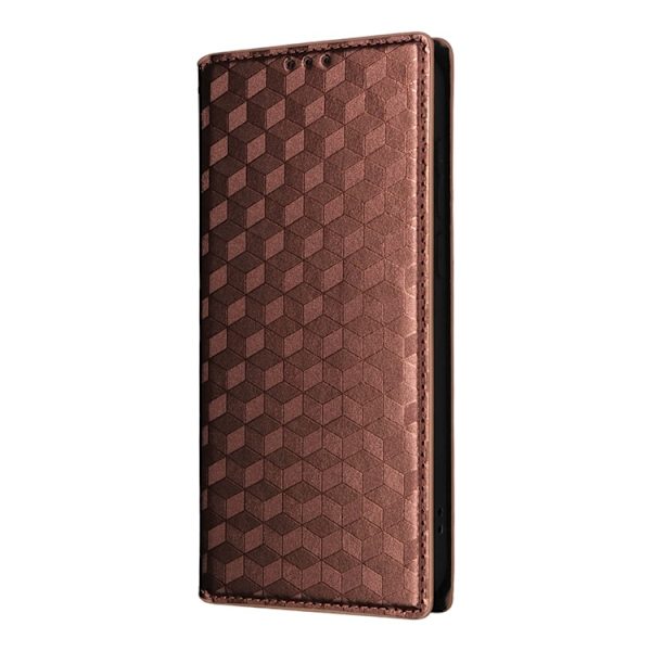 OnePlus 15 Plånboksfodral Rhombus Imprinted Konstläder - Brun Brun