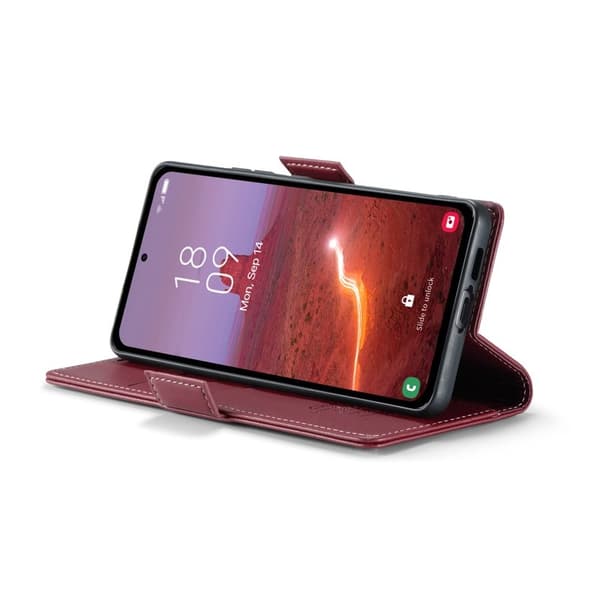 CASEME Plånboksfodral Konstläder för Samsung Galaxy A55 5G - Röd