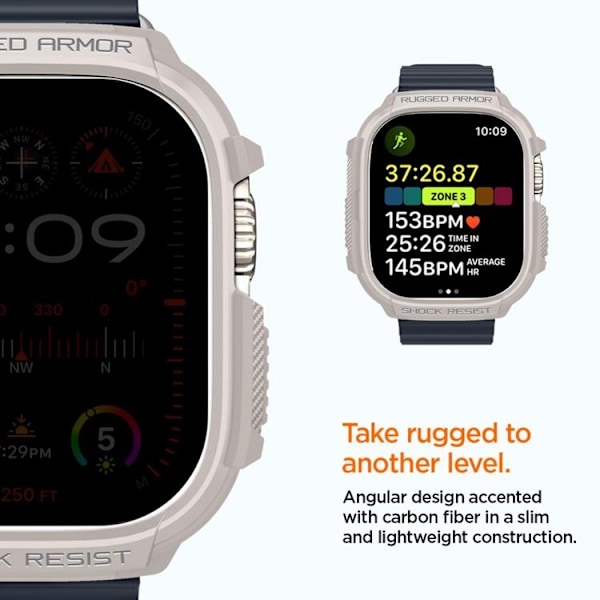 Spigen Apple Watch Ultra (49mm) Skal Rugged Armor - Dune Beige Beige
