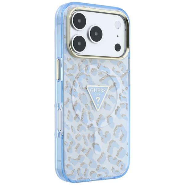 Guess Mobilskal För iPhone 18 Pro/17 Pro Magsafe IML Leopard Glitter