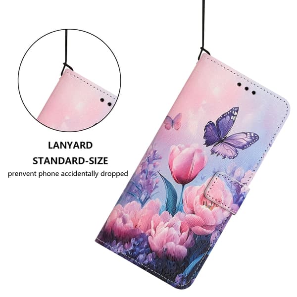 Sony Xperia 10 VII Konstläder Plånboksfodral Pattern Printing - Rosa Flower Rosa