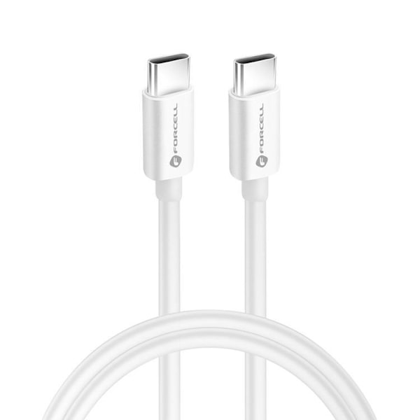 FORCELL USB-C till USB-C kabel 1m QC4.0 5A/20V PD100W - Vit