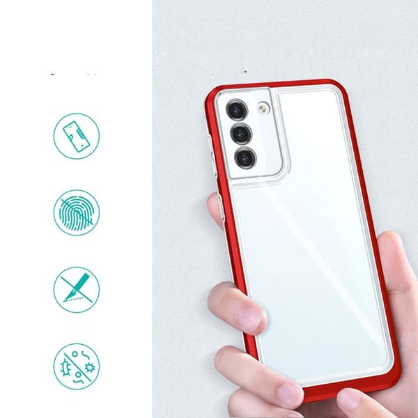 Galaxy S22 Plus Skal Clear 3in1 - Röd Röd