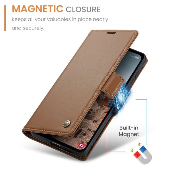 CASEME Plånboksfodral Konstläder för Samsung Galaxy A55 5G - Brun