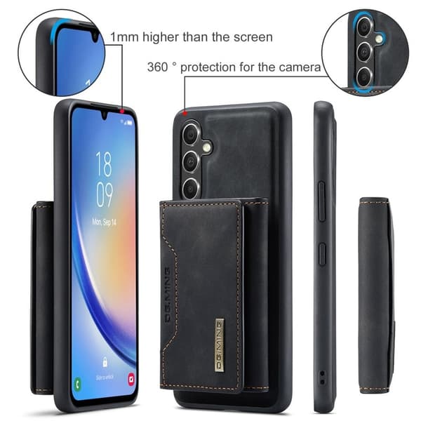 DG.MING Konstläder Plånboksfodral Samsung Galaxy A14 4G/5G - Svart